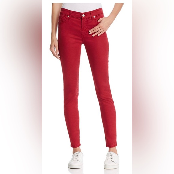 7 For All Mankind B(air) Skinny Jeans in Oxblood - Picture 1 of 7